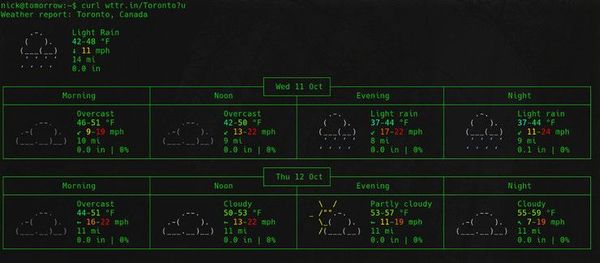 Change unit system in wttr.in