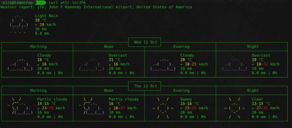 Weather by airport from wttr.in