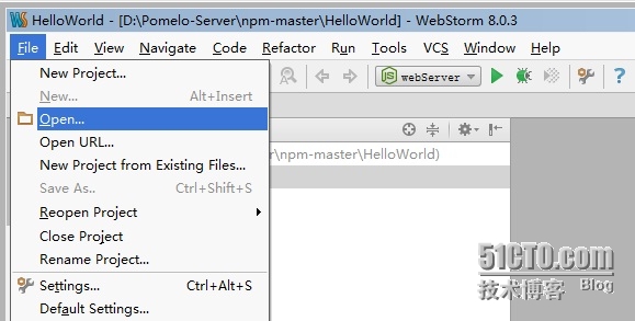 WebStorm 8.0.3下简单运行pomelo项目
