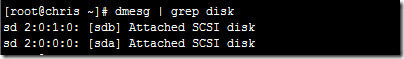 查看系统识别到的磁盘dmesg | grep disk