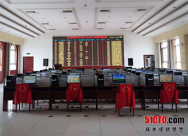 北京新发地农产品电子交易大厅内，实时刷新着当日的交易指数。
