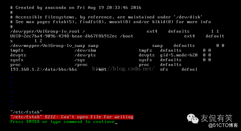 
                                            Linux系统开机自动挂载文件fstab介绍