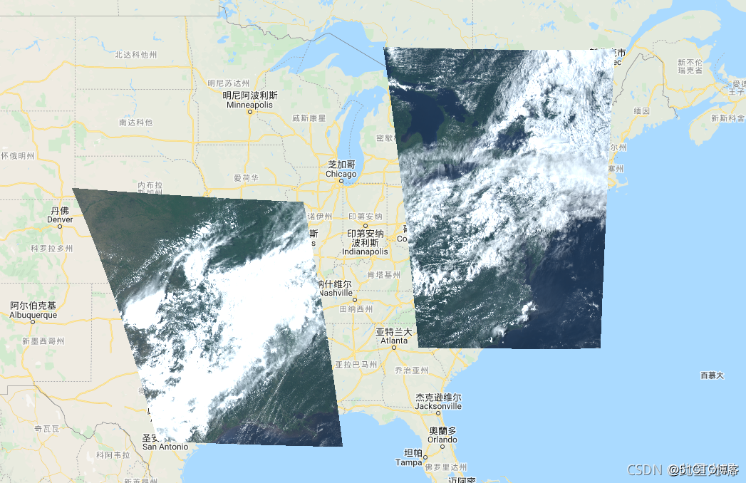 Google Earth Engine——GOES-16/17 MCMIPM Series ABI Level 2 那些波段撑持云、植被、雪/冰和气溶胶的特征。_影像