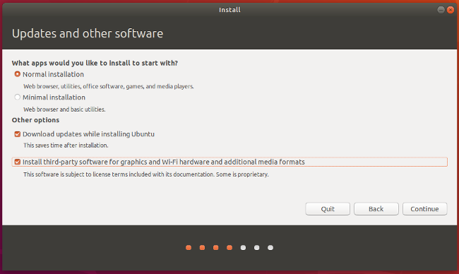 选择 Ubuntu 安装选项