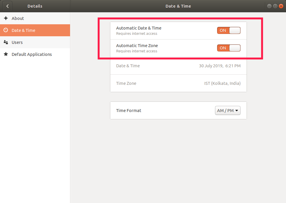 在 Ubuntu 中设置自动时区