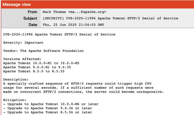 Tomcat爆出安全漏洞！Spring Cloud/Boot框架多个版本受影响