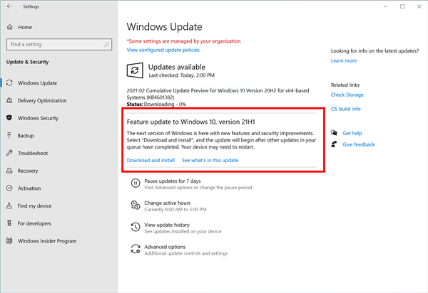 Windows 10 21H1正式官宣：微软已开始推送更新