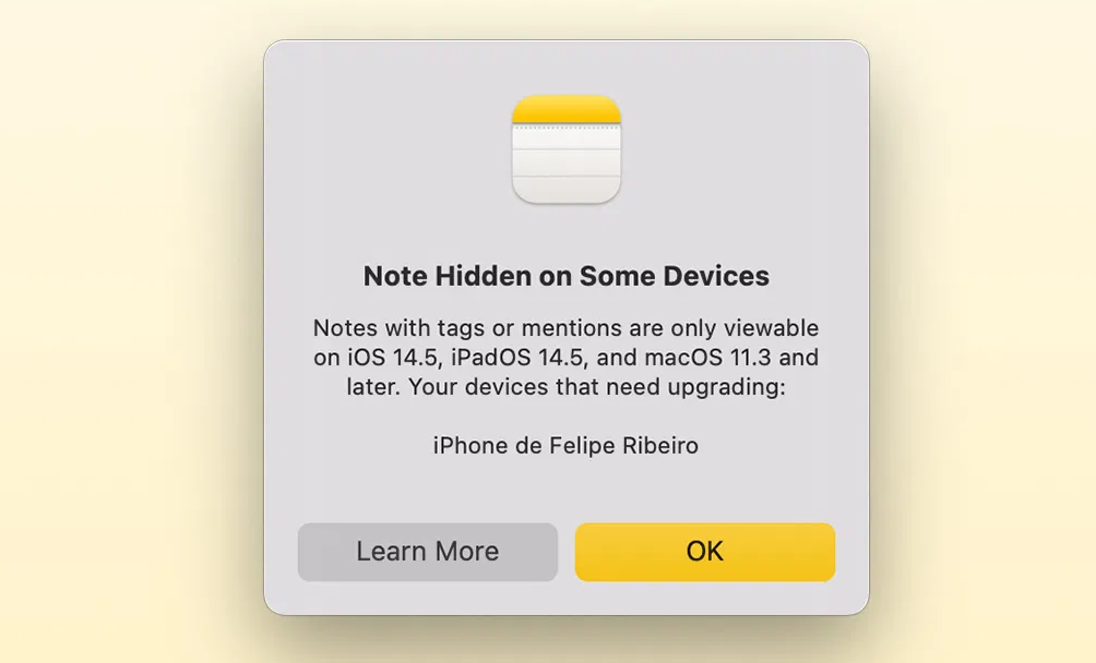 苹果 iOS 15 与 macOS Monterey 创建的部分备忘录在旧版操作系统不可用