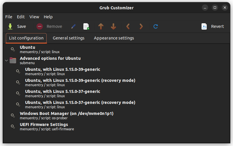 ubuntu 的 grub customizer