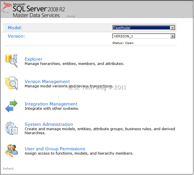 使用SQL Server 2008 R2的主数据服务调用API创建Model