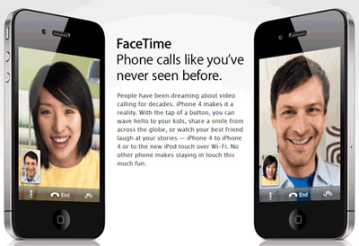 用户需求由电脑向移动终端设备的缩小式延伸——利用iPhone 4前置摄像头的FaceTime就可以实现不限时全免费可视电话