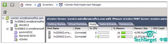 图 2. vCenter Multi-Hypervisor Manager 清单
