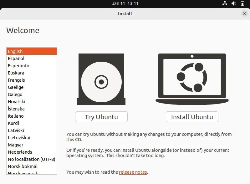 选择尝试 Ubuntu