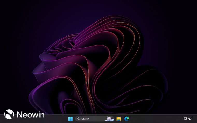Windows 11 bloom dark mode with minimal taskbar