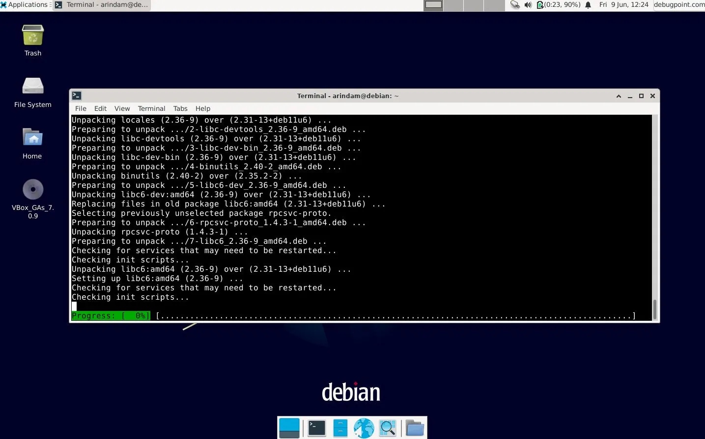 Debian 12 升级过程进行中
