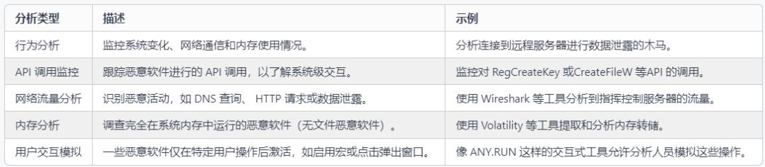 动态恶意软件分析中使用的技术